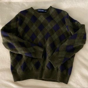 ralph lauren cashmere argyle crewneck sweater